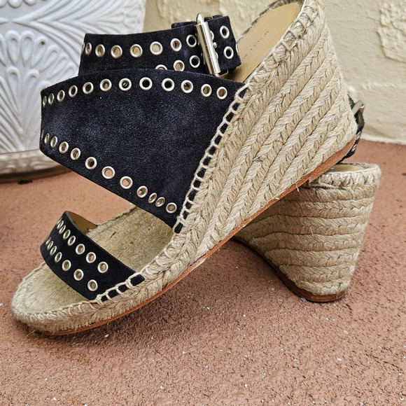 Isabel Marant Iriane Studded Suede Espadrille Wedges Size 7 (See Notes) - Picture 7 of 12